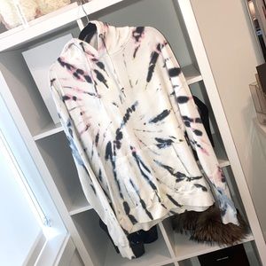 oversized tie-dye hoodie, white/pink/blue/grey